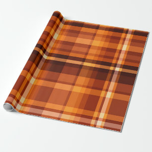 Autumn Plaid Gezellige Herfst Patroon Ontwerp Cadeaupapier