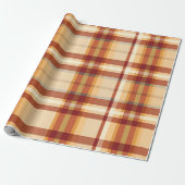 Autumn Plaid Gezellige Herfst Patroon Ontwerp Cadeaupapier (Uitgerold)