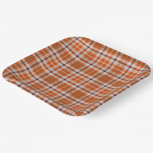 Autumn plaid papieren bordje (Gebogen)