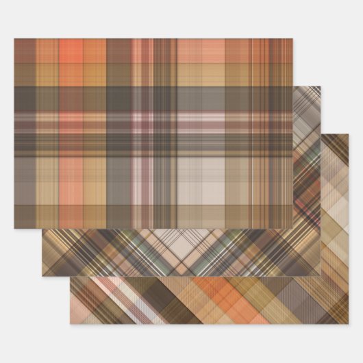 Autumn Plaids Trio Inpakpapier Vel (Set)