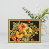 Autumn pomkins en eikenbladeren feestdagenkaart (Staand voorkant)