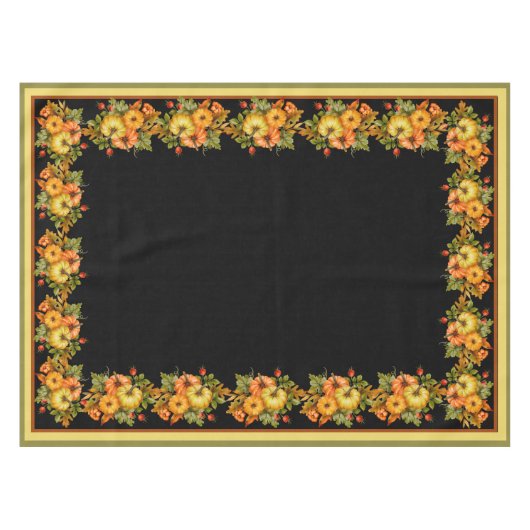 Autumn pomkins en eikenbladeren tafelkleed (Voorkant (Horizontaal))