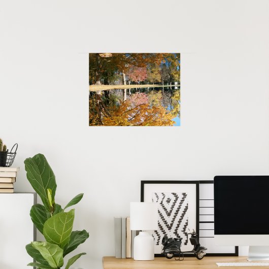 Autumn Pond, Landschap, ondersteboven Poster (Thuiskantoor)
