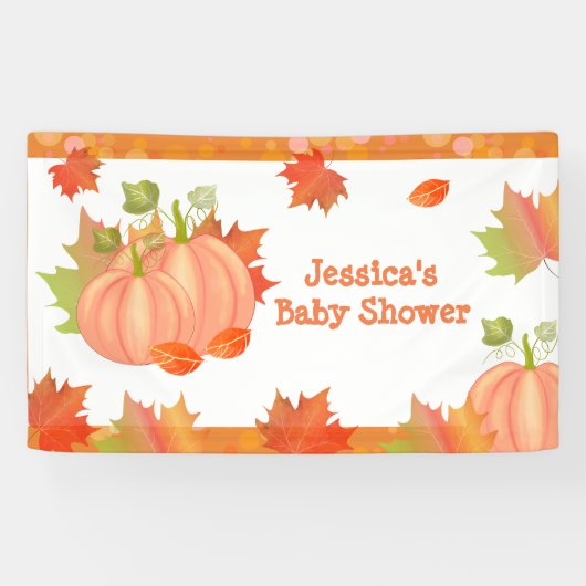 Autumn Pumpkin Baby shower Banner (Horizontaal)