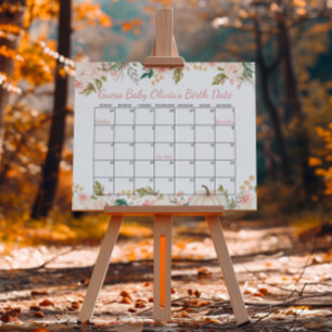 Autumn Pumpkin Baby shower Vervaldatum Kalender Poster