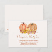 Autumn Pumpkin Diaper Raffle Card – Boho Fall Bedankkaart (Voorkant / Achterkant)