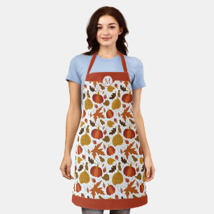 Autumn Pumpkin en Leaf Pattern Monogram Schort