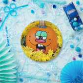 Autumn Pumpkin Face Papieren Bordje (Feest)