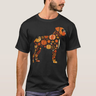 Autumn Pumpkin Fall Boxer Dog Thanksgiving Womens T-shirt