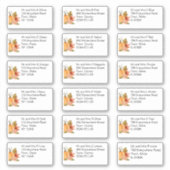 Autumn Pumpkin Floral Naam en adres Sticker (Voorkant)