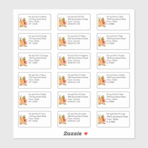 Autumn Pumpkin Floral Naam en adres Sticker