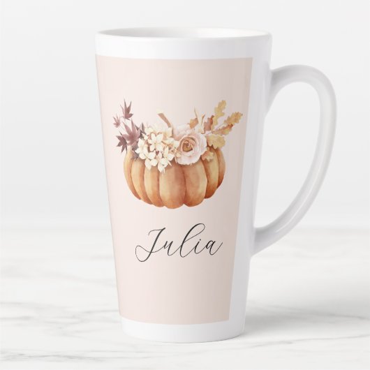 Autumn Pumpkin Latte Mug | Cozy Rustic Gift Her Mok (Rechts)