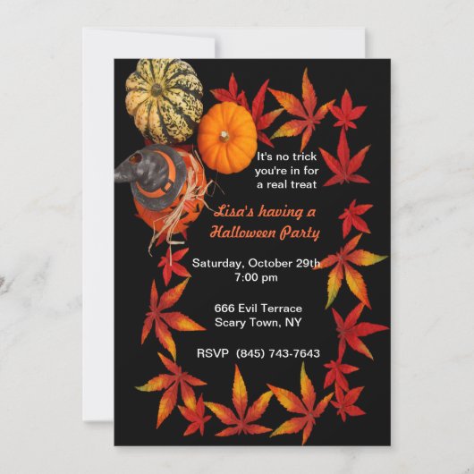 Autumn Pumpkin Party Uitnodigingen (Voorkant)