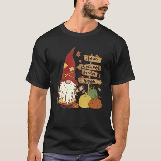 Autumn Pumpkin Patch Gnome Fall Family Pajama Than T-shirt (Voorkant)