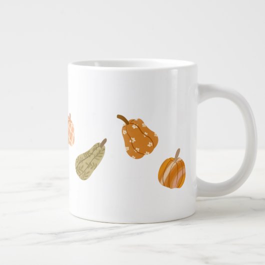 Autumn Pumpkin Patch – Rustic Herfst Co Extra Grote Beker (Rechts)