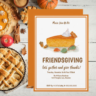 Autumn Pumpkin Pie Friendsgiving Thanksgiving Kaart