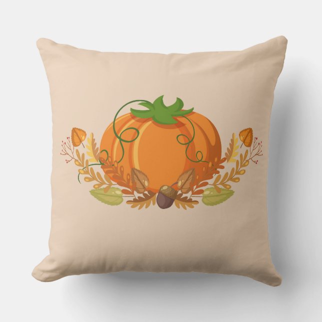 Autumn Pumpkin Pillow Kussen (Voorkant)