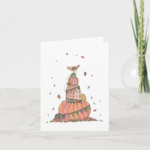 Autumn Pumpkin Stack met Chicken Card Kaart