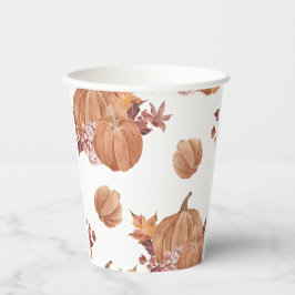 Autumn Pumpkin Waterverf Papieren Bekers