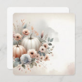 Autumn Pumpkins and Florals Fall Background Kaart (Voorkant / Achterkant)