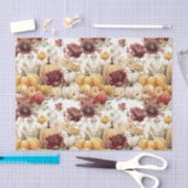 Autumn Pumpkins and Flowers Fall Pattern Decoupage Tissuepapier (Craft)