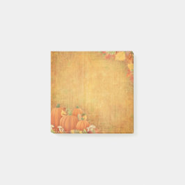 Autumn Pumpkins and Foliage Illustration Post-it® Notes