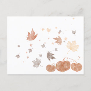 Autumn Pumpkins and Leaves Briefkaart