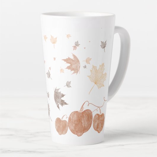 Autumn Pumpkins and Leaves Latte Mok (Rechterhoek)