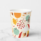 Autumn Pumpkins and Leaves Pattern Cups Papieren Bekers (Rechts)