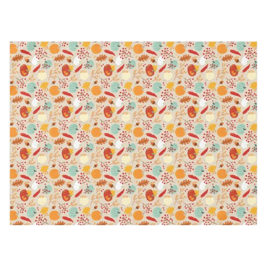 Autumn Pumpkins and Leaves Pattern Tafelkleed (Voorkant (Horizontaal))