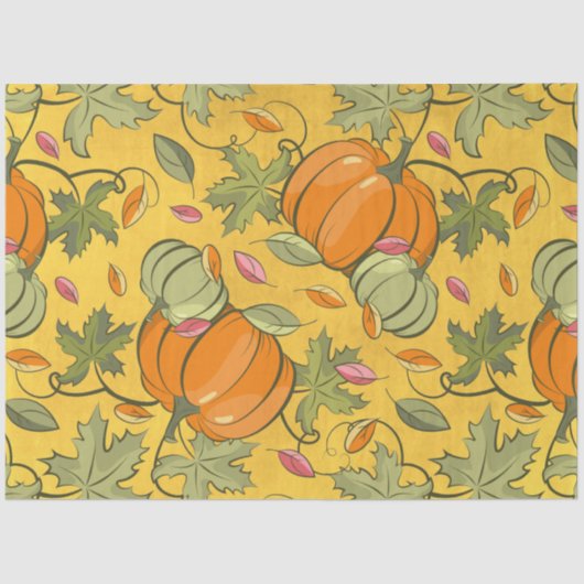 Autumn Pumpkins and Leaves Series Design 20 Tissuepapier (Voorkant)