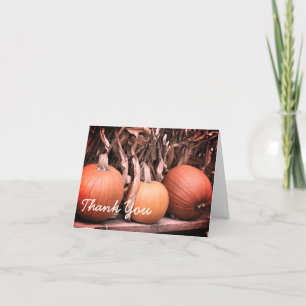Autumn Pumpkins Corn Stalks Hartelijk dank Bedankkaart