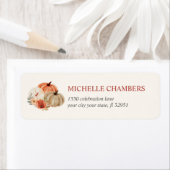 Autumn Pumpkins en Flower Elegant Rustic Etiket (Insitu)