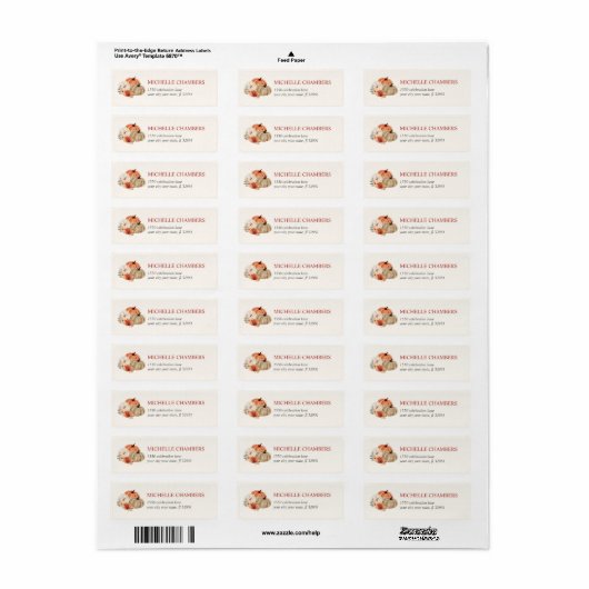 Autumn Pumpkins en Flower Elegant Rustic Etiket (Full Sheet)