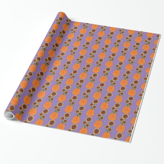 Autumn Pumpkins Gift Wrap Cadeaupapier (Uitgerold)