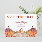 Autumn Pumpkins Herfst Save The Date (Staand voorkant)