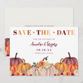 Autumn Pumpkins Herfst Save The Date (Voorkant / Achterkant)