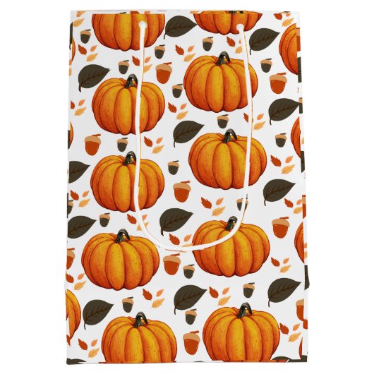 Autumn Pumpkins Medium Cadeauzakje (Achterkant)