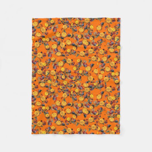 Autumn Pumpkins (Oranje) Fleece Throw Blanket Deken (Voorkant)