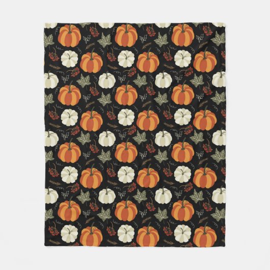 Autumn Pumpkins Pattern Fleece Deken (Voorkant)