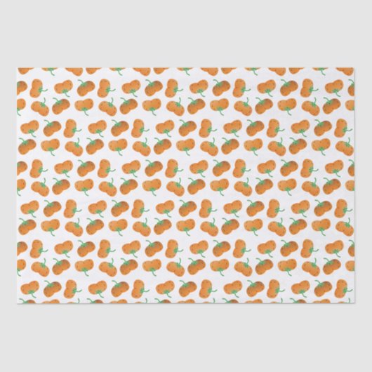 Autumn Pumpkins Pattern Herfst Harvest Oranje Tissuepapier (Voorkant)