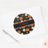 Autumn Pumpkins Pattern Ronde Sticker (Envelop)