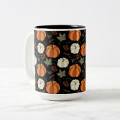 Autumn Pumpkins Pattern Tweekleurige Koffiemok (Voorkant links)