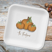 Autumn Pumpkins Personalized Papieren Bordje