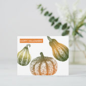 Autumn Pumpkins Stipple Drawing Briefkaart (Staand voorkant)
