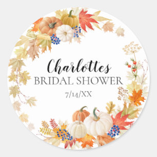 Autumn Pumpkins Vrijgezellenfeest Envelope Seal Ronde Sticker