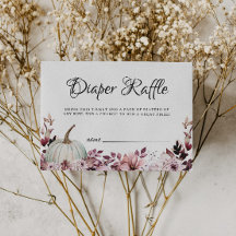 Autumn Purple Flowers pomkin Diaper Raffle