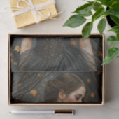 Autumn Queen Black Gown Elegant Decoupage Tissuepapier (Geschenk)