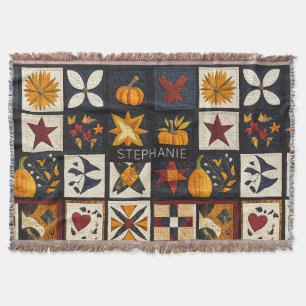 Autumn Quilt Block Pattern rustieke oogst Deken