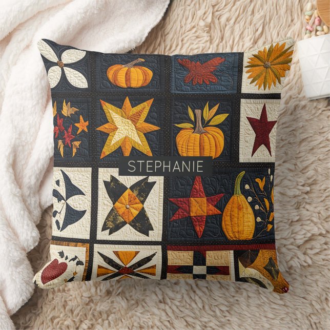 Autumn Quilt Block Pattern | rustieke oogst Kussen (Deken)